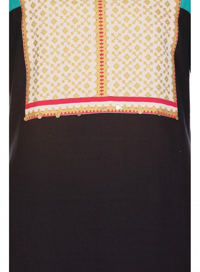 Blue Printed 3/4 Sleeve kurta - wforwoman