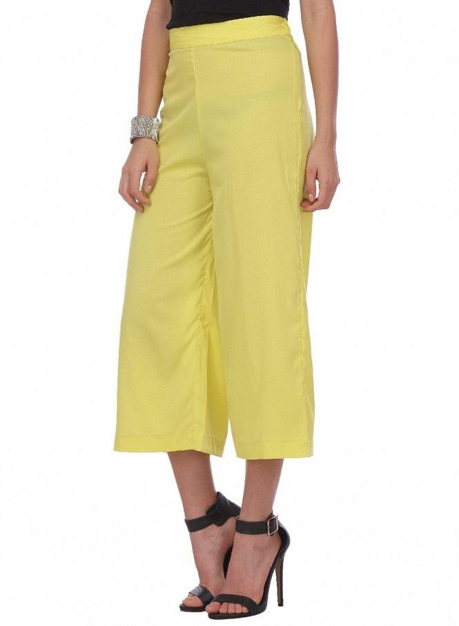 Yellow Cropped Pants - wforwoman
