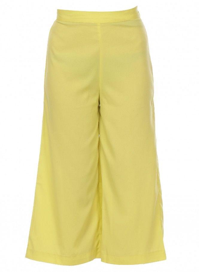 Yellow Cropped Pants - wforwoman