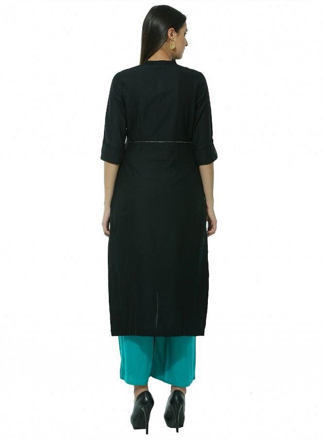 Black kurta - wforwoman