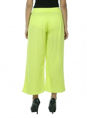 Green Ankle-Length Pants