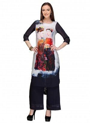 Multicoloured Embellished kurta - wforwoman