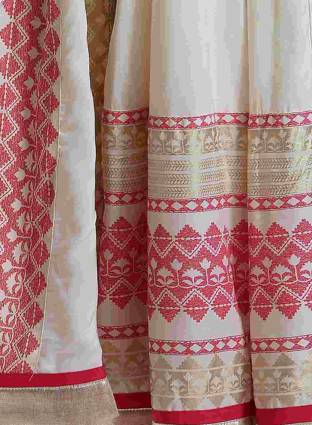 White & Pink Printed Skirt