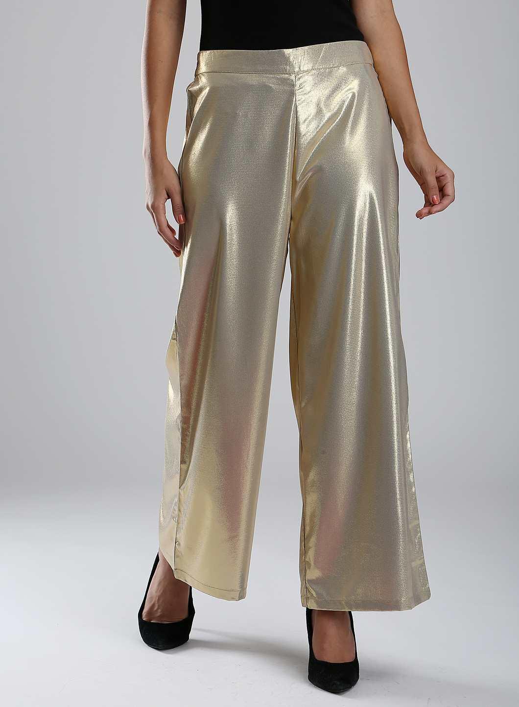 Golden Shimmery Pants - wforwoman