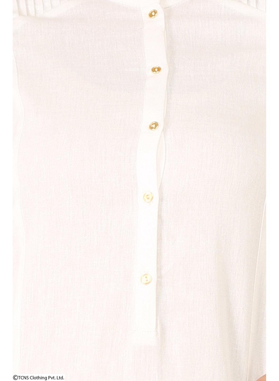 White 3/4 Sleeve kurta - wforwoman