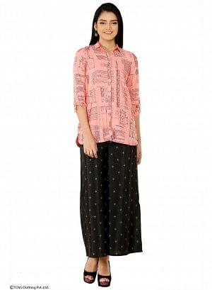 Pink Printed Full Sleeve Top - wforwoman