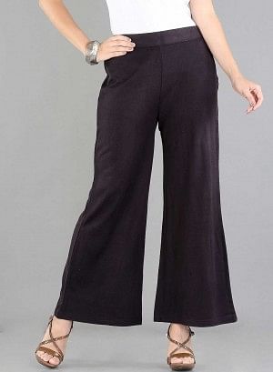 Black Solid Palazzos