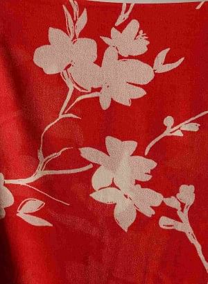 Red & White Floral Print Winter Stole