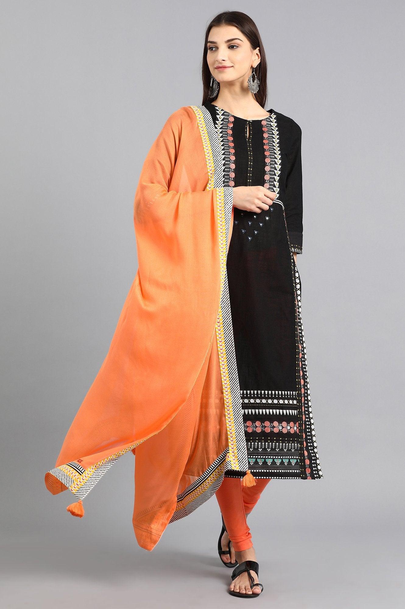 Grey Round Neck Printed kurta - wforwoman