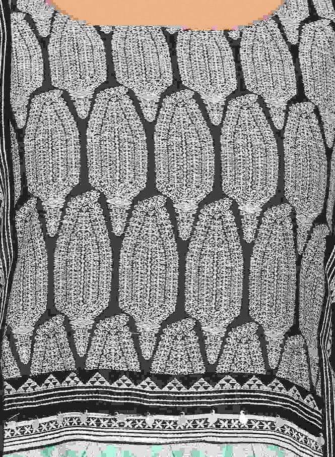Black Printed Round Neck kurta - wforwoman