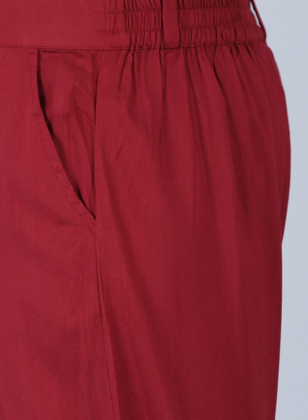 Maroon Tailored Volume Pants