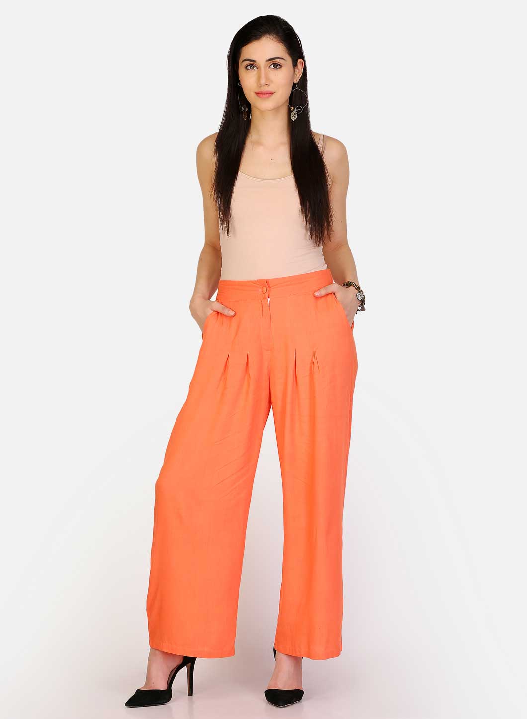 Peach Pleated Pants
