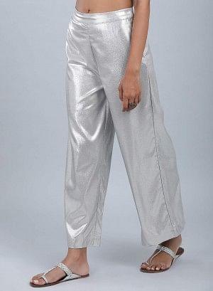 Silver Glitter Pants - wforwoman