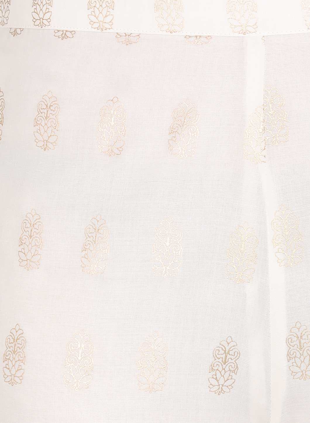 White Printed Parallel Pants