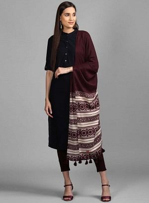 Wine Woollen Leggings