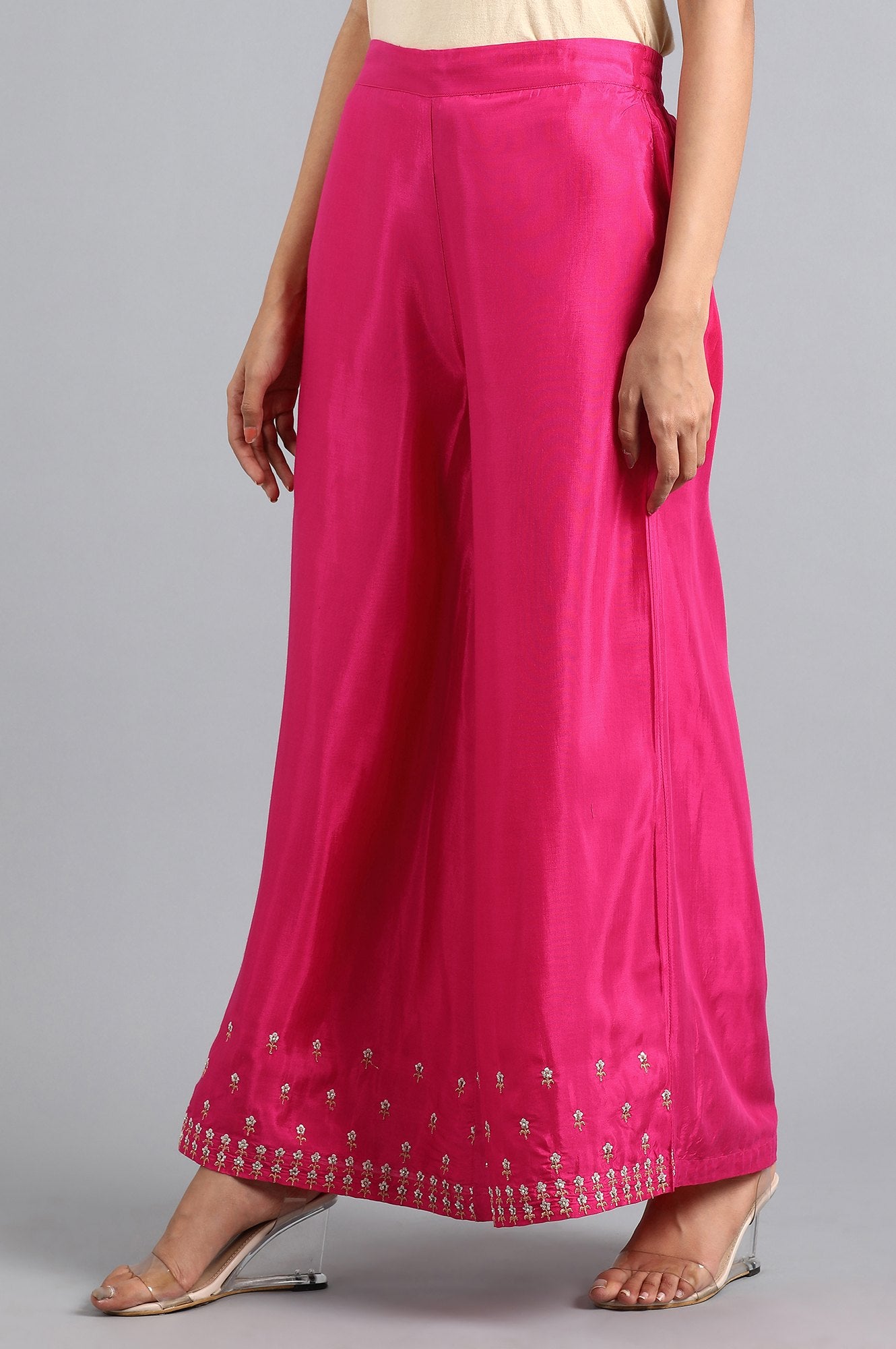 Pink Embroidered Pants