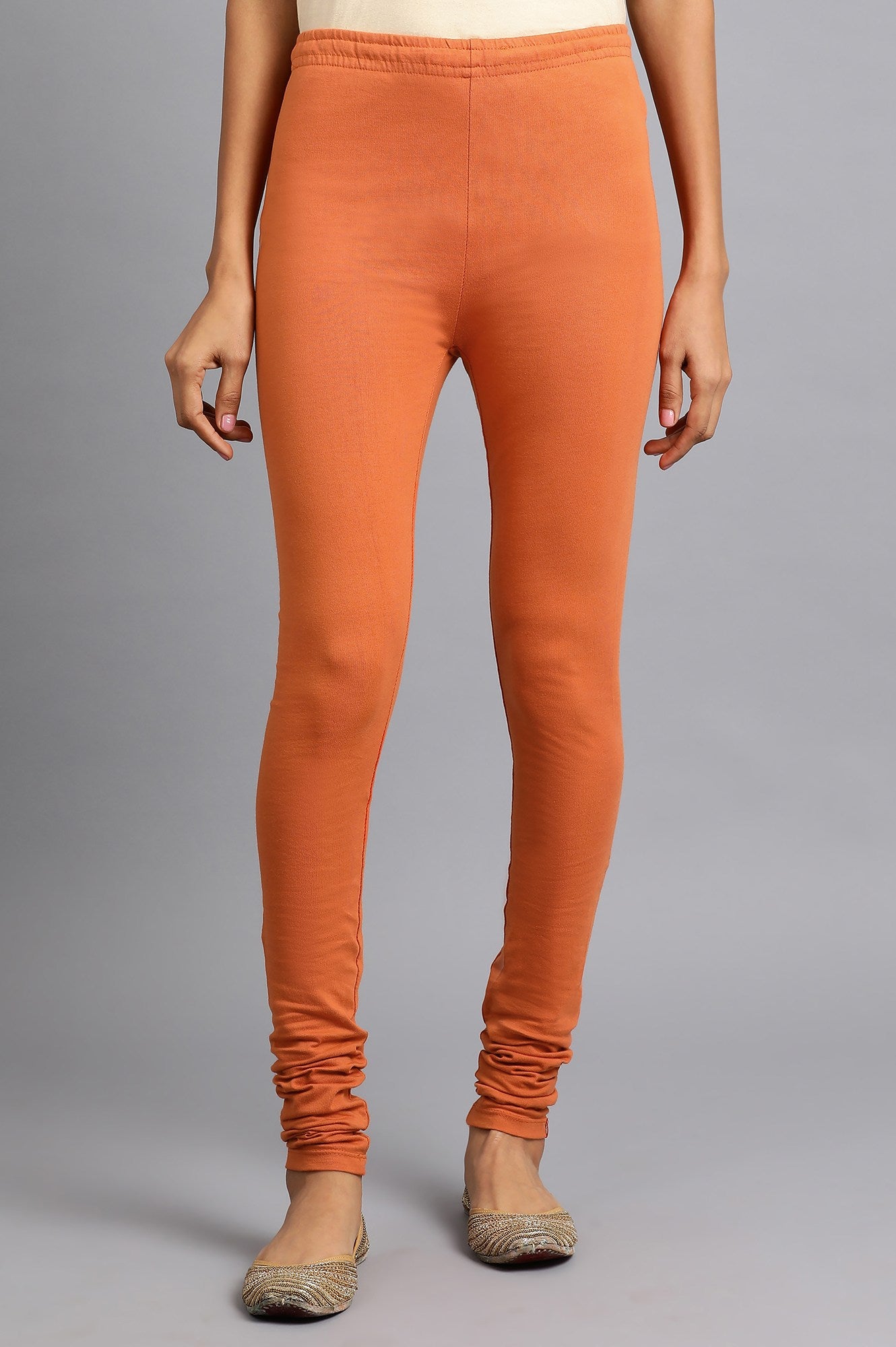 Orange Knitted Churidar