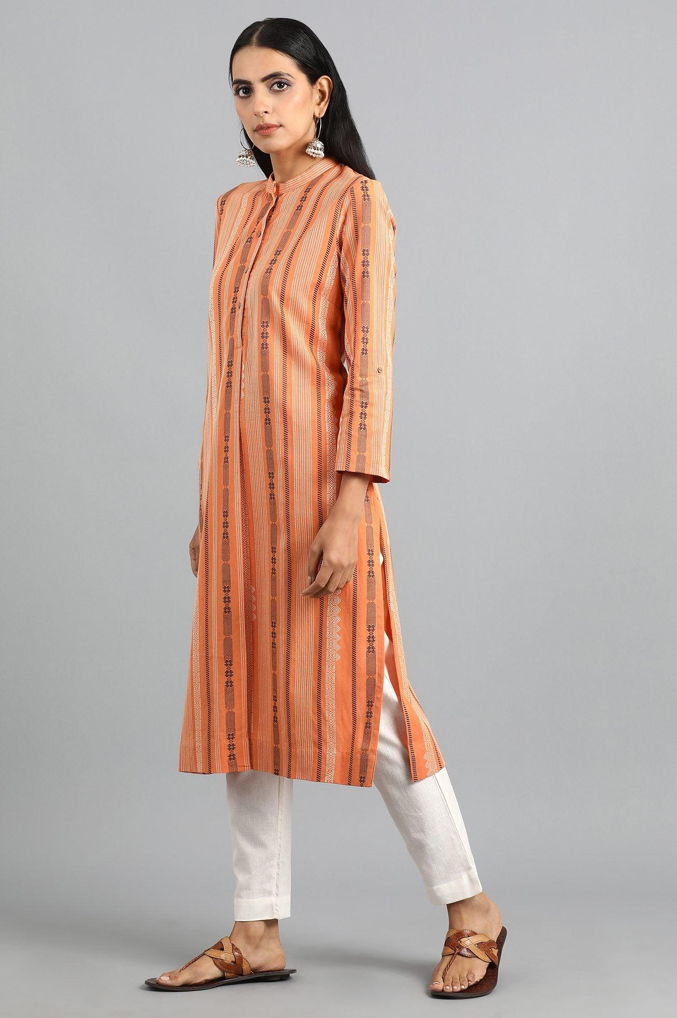 Coral Yarn-dyed kurta - wforwoman
