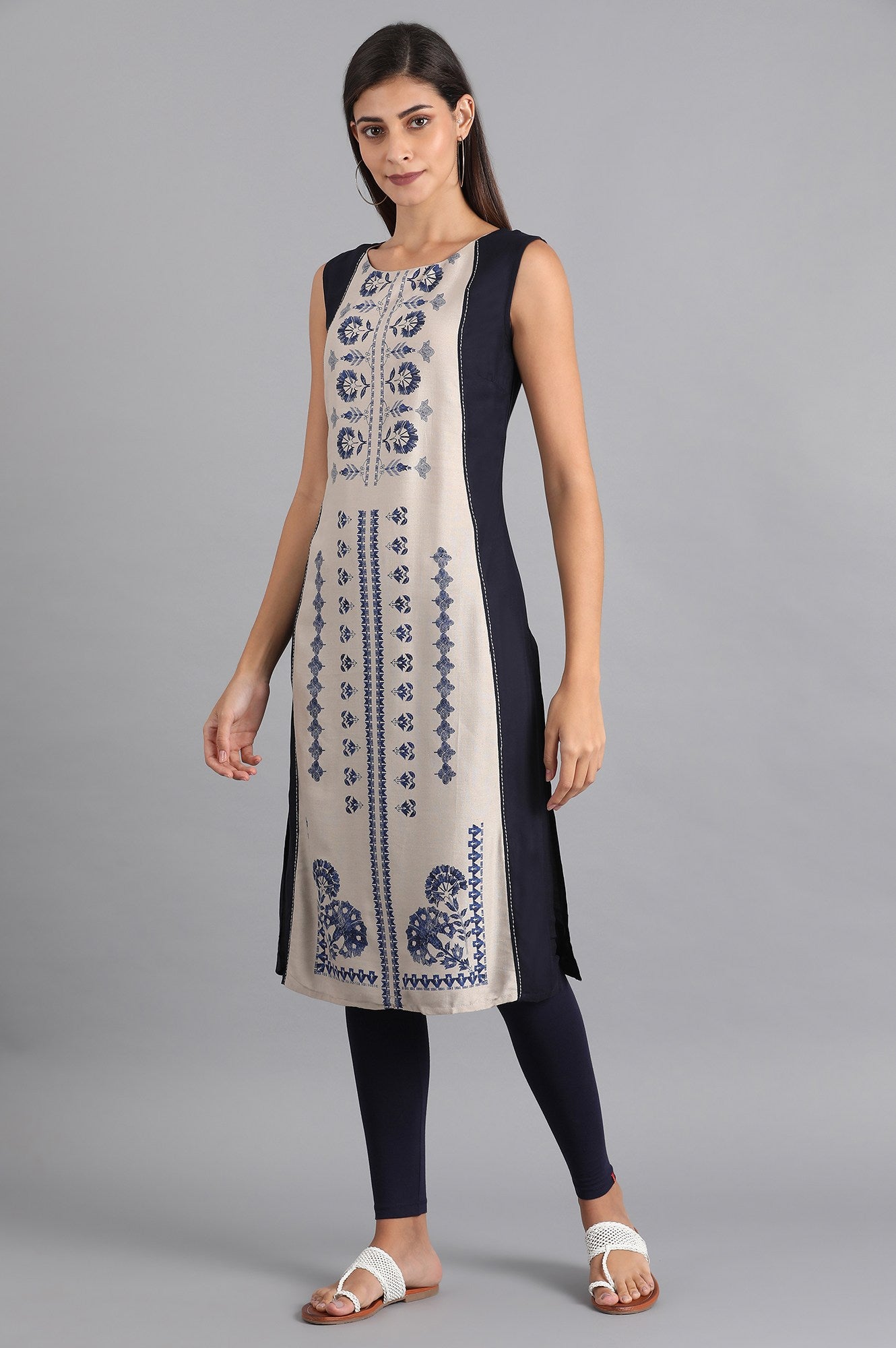 Navy Blue Solid Tights