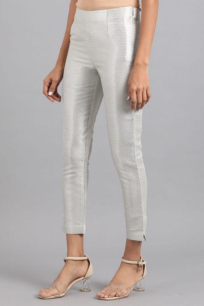 Silver Slim Pants - wforwoman