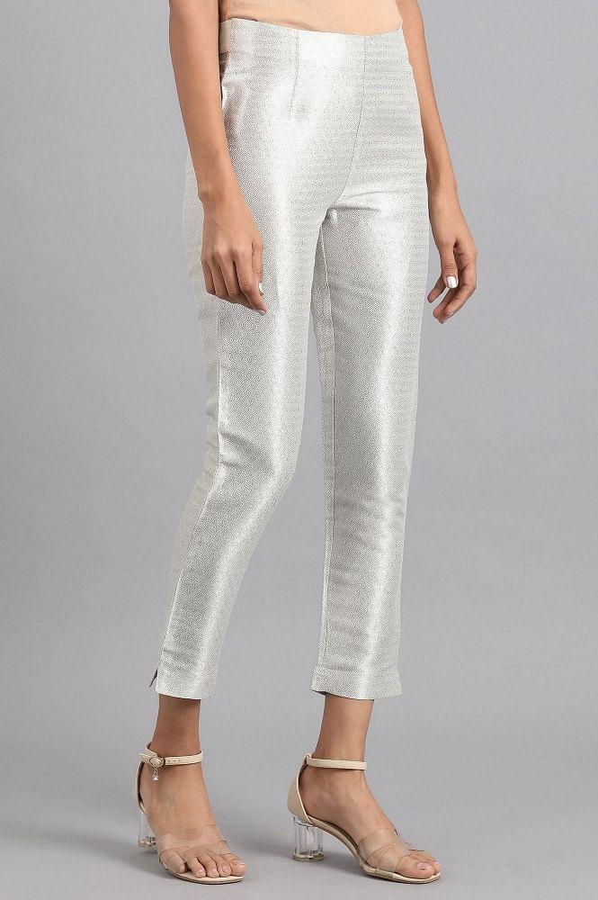 Silver Slim Pants - wforwoman