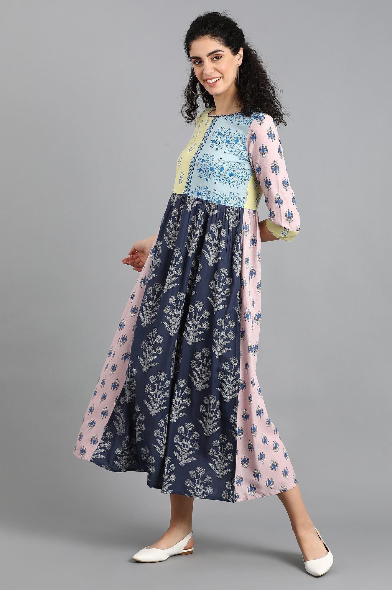 Purple Printed Yolo Dress - wforwoman