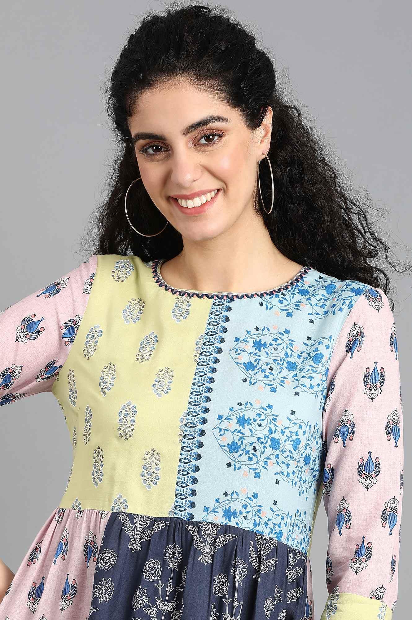 Purple Printed Yolo Dress - wforwoman