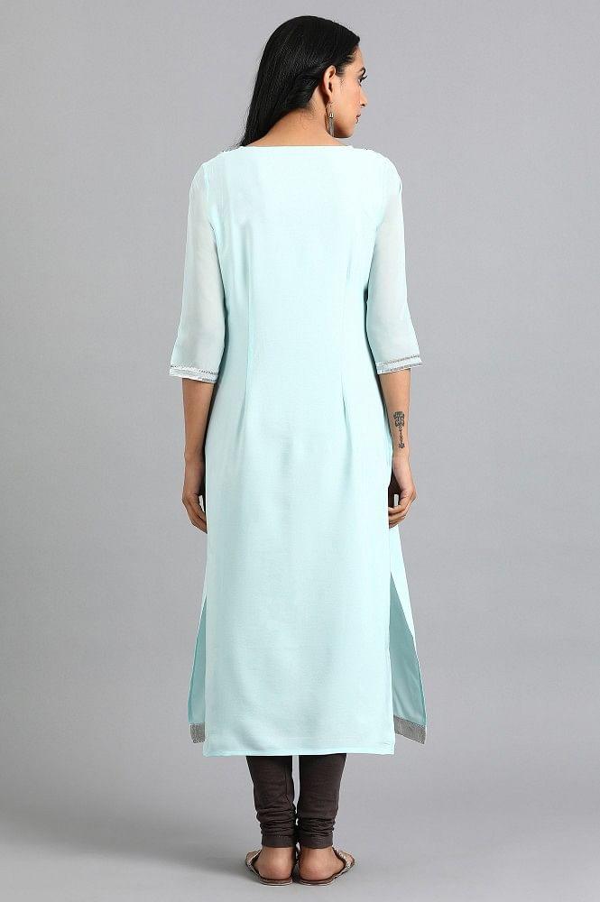 Pink Round Neck Printed kurta - wforwoman