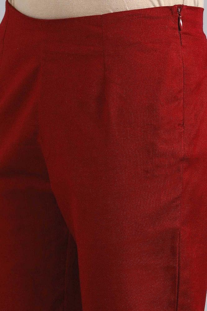 Red Ankle Length Trouser - wforwoman