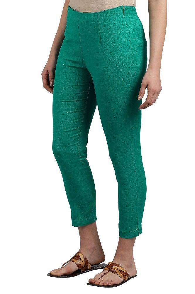 Green Ankle Length Trouser - wforwoman