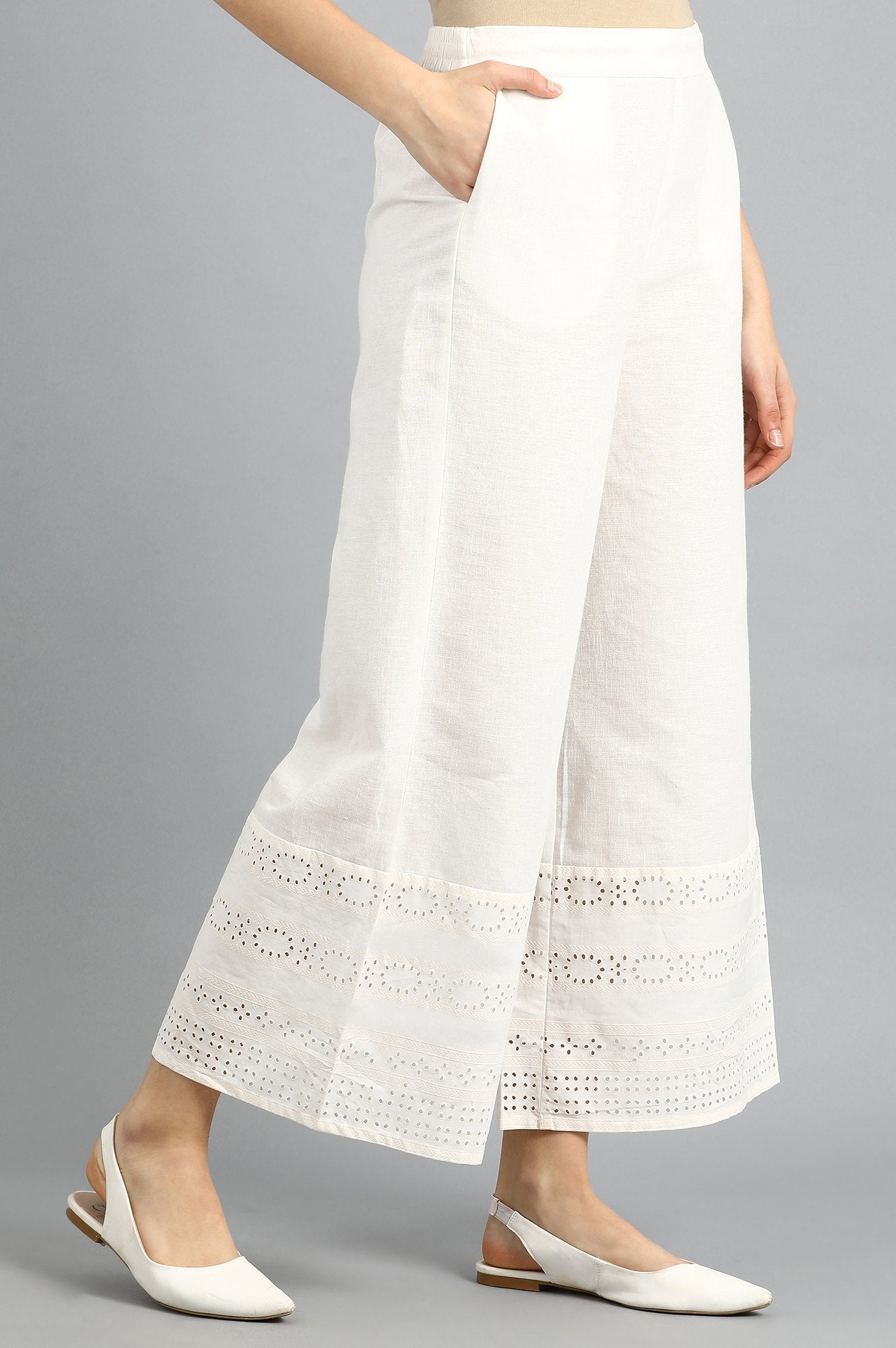 White Parallel Pants