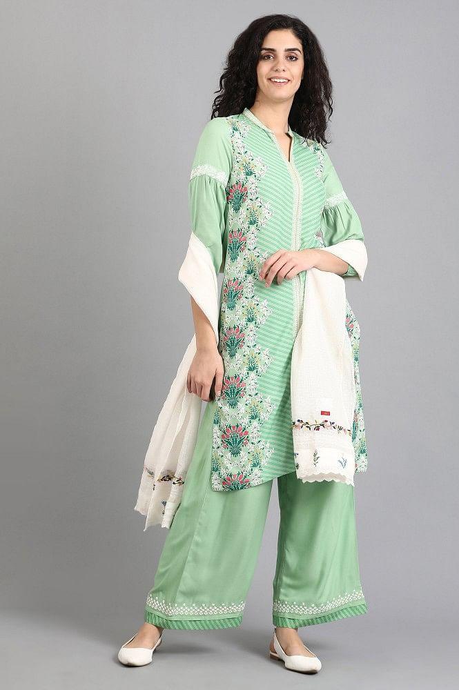 Green Parallel Pants - wforwoman