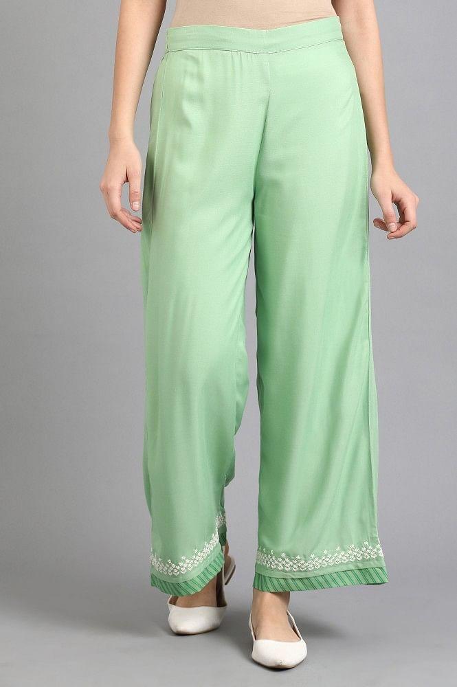 Green Parallel Pants - wforwoman