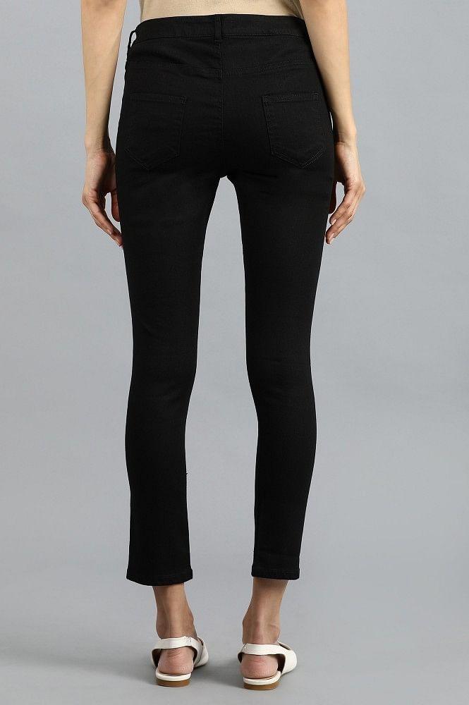 Black Solid Jeggings - wforwoman