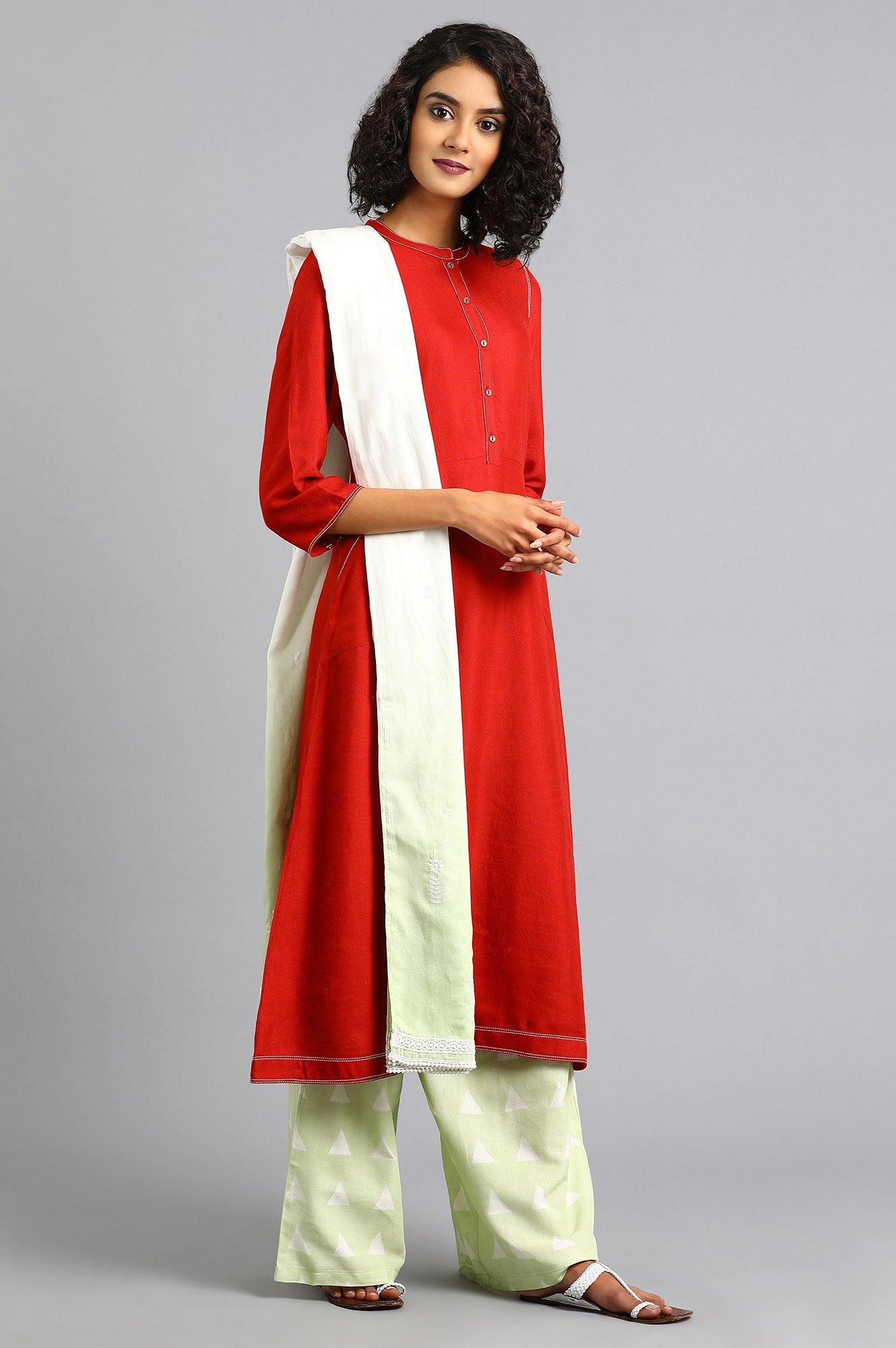 Green Embroidered Dupatta