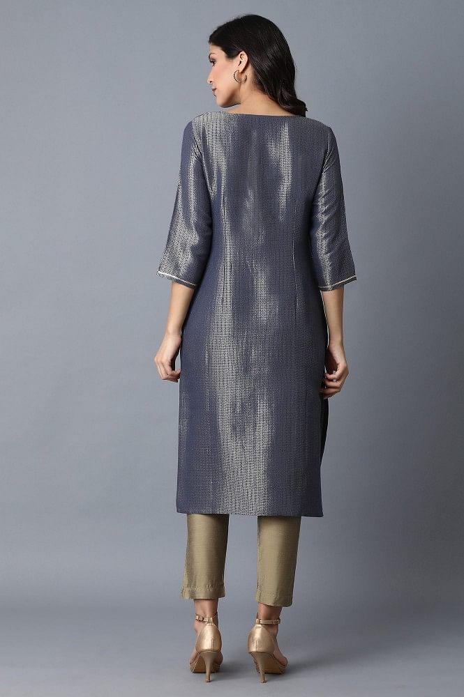 Blue Straight kurta - wforwoman