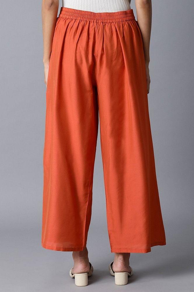 Orange Parallel Pants - wforwoman