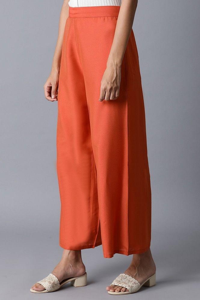 Orange Parallel Pants - wforwoman