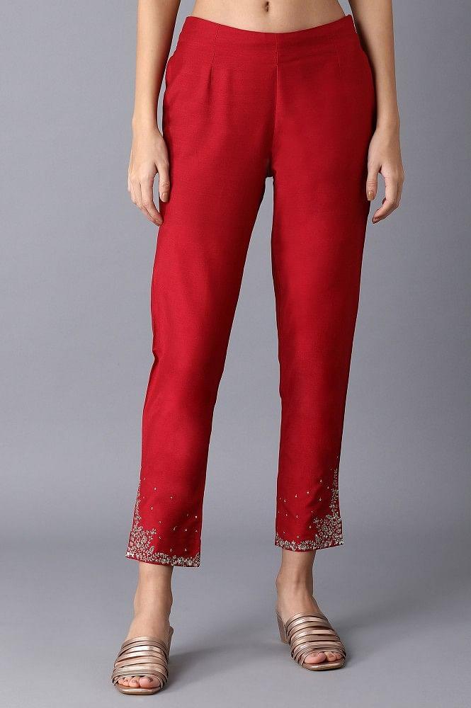 Pink Slim Pants - wforwoman