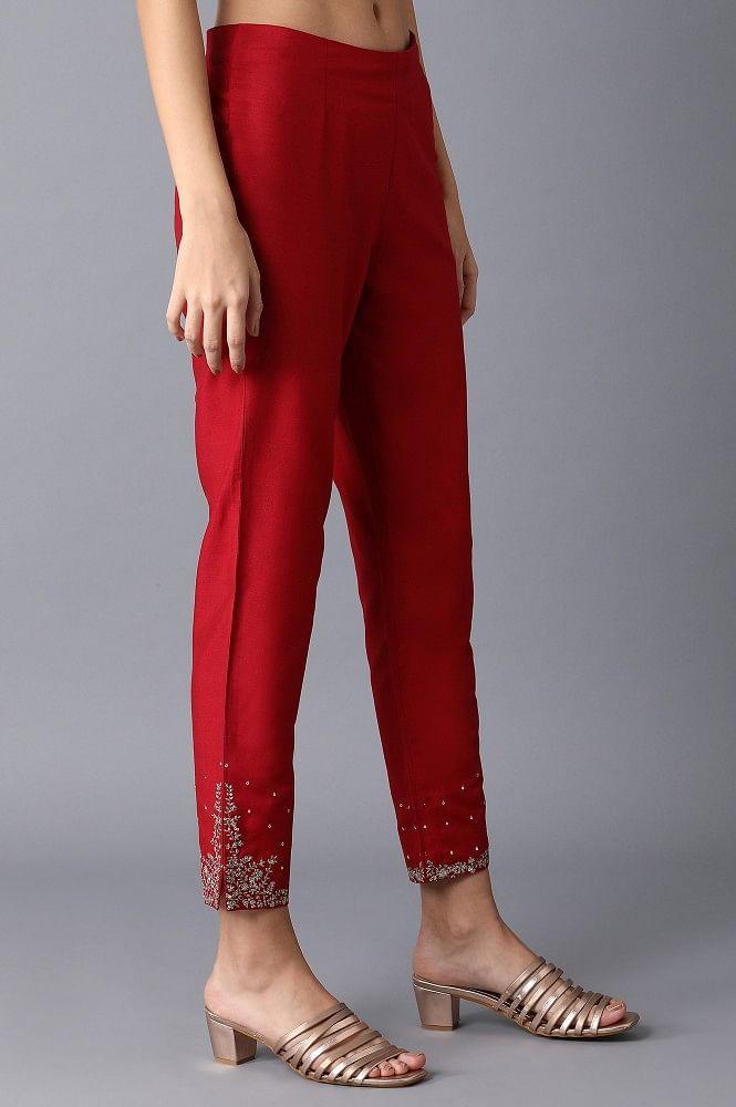 Pink Slim Pants - wforwoman