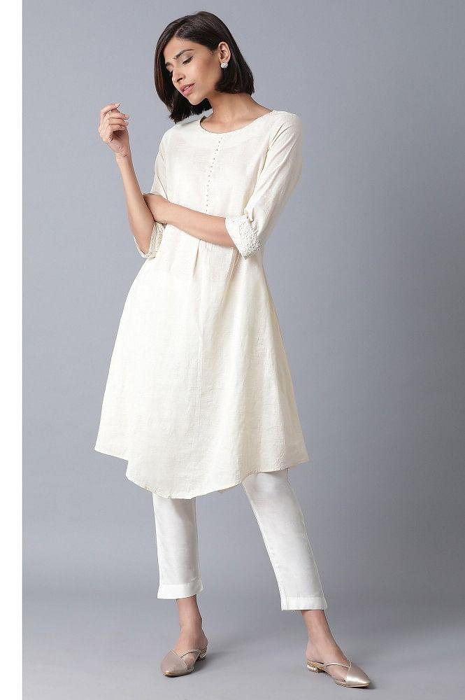 Ecru Slim Pants - wforwoman