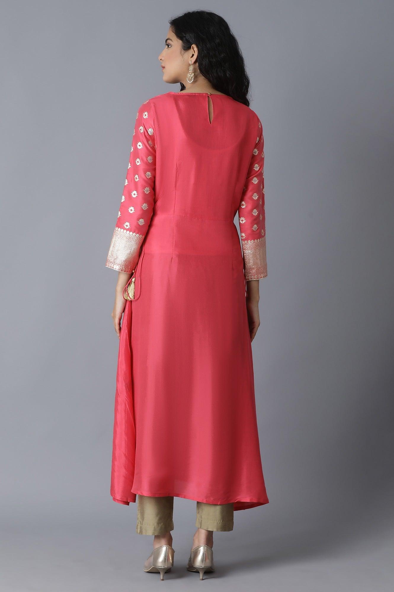 Coral Jacquard kurta - wforwoman