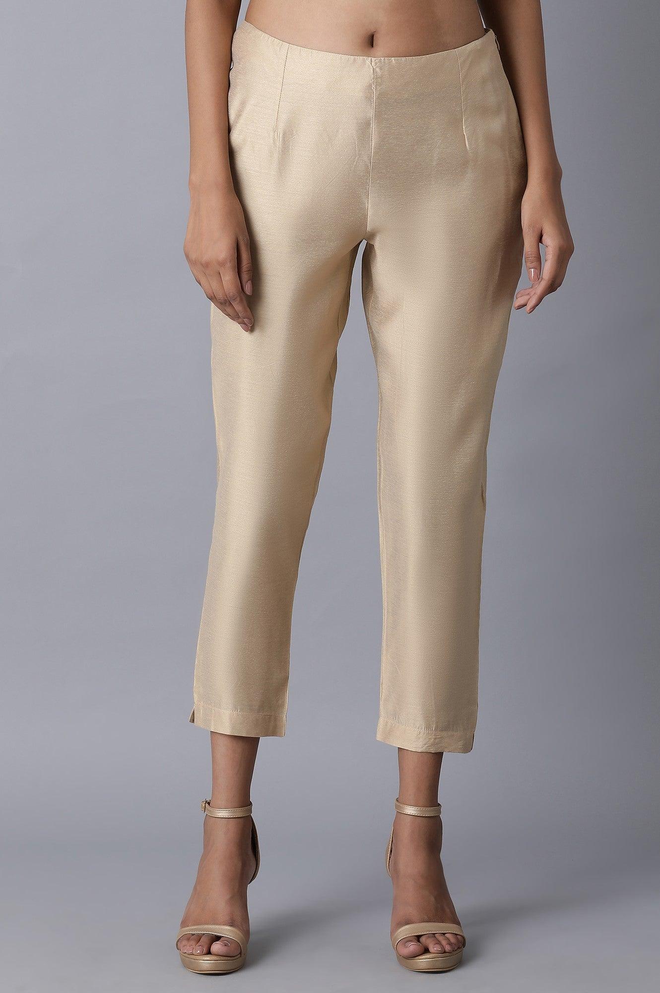 buy cigarette pants online CO Women's High Rise Cropped - Black Flat front trousers with clean lines and straight silhouette Cigarette Pants Women Pants Online