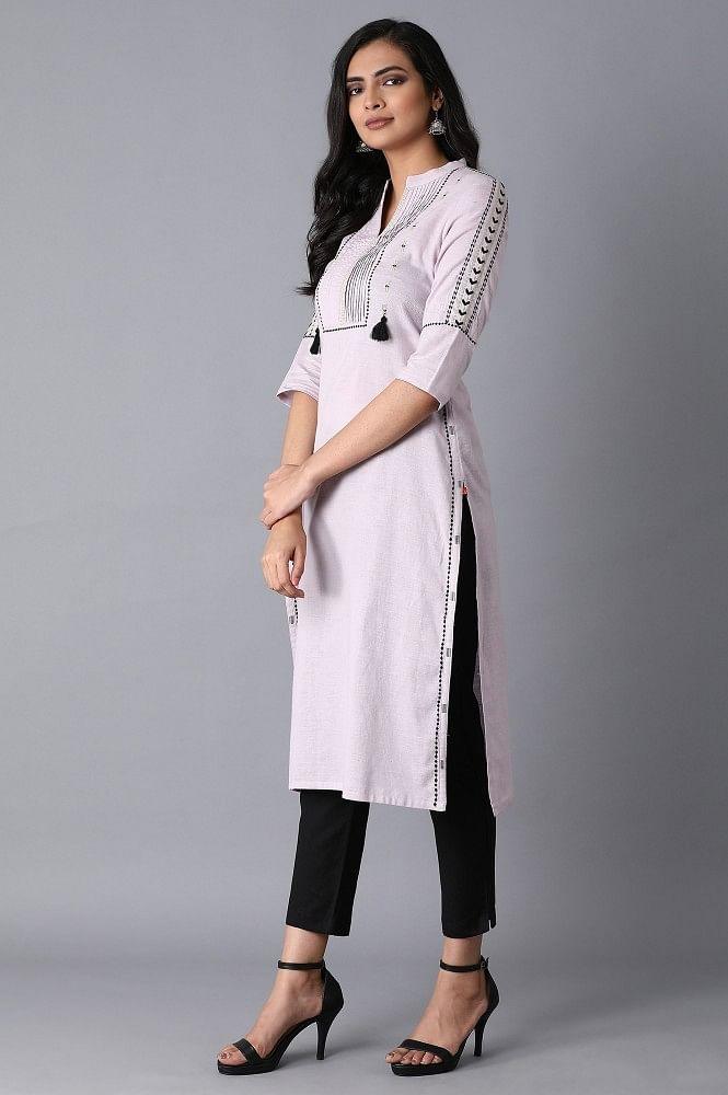 Beige Classic Khadi kurta - wforwoman