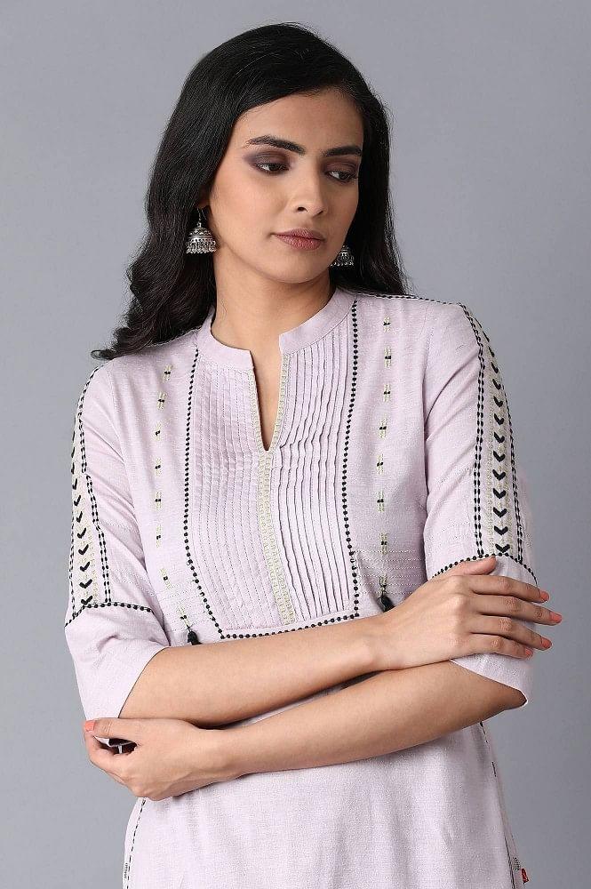 Beige Classic Khadi kurta - wforwoman