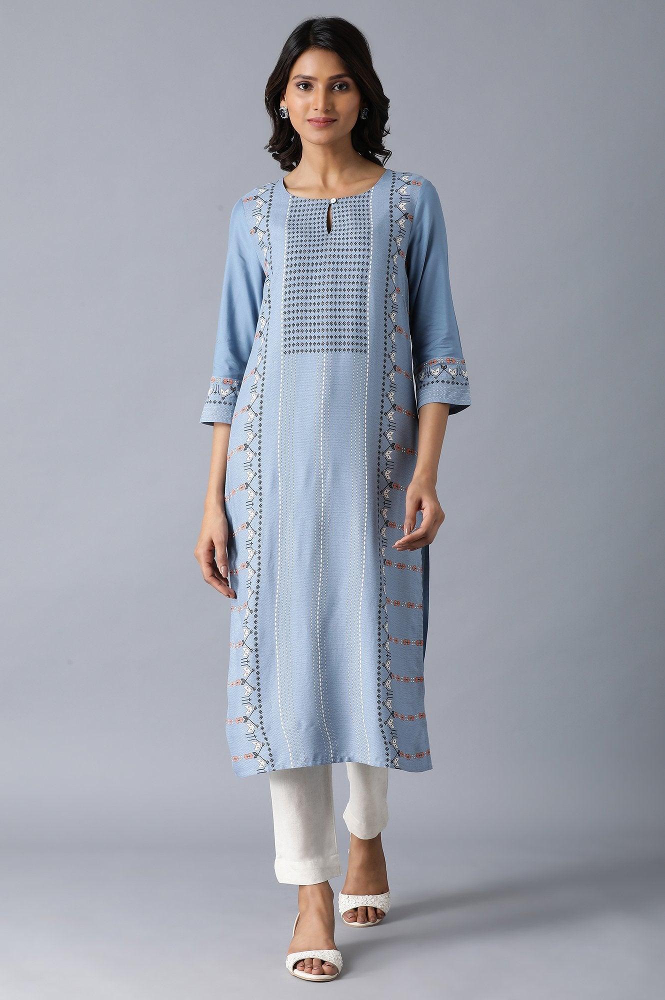 Denim Blue kurta - wforwoman