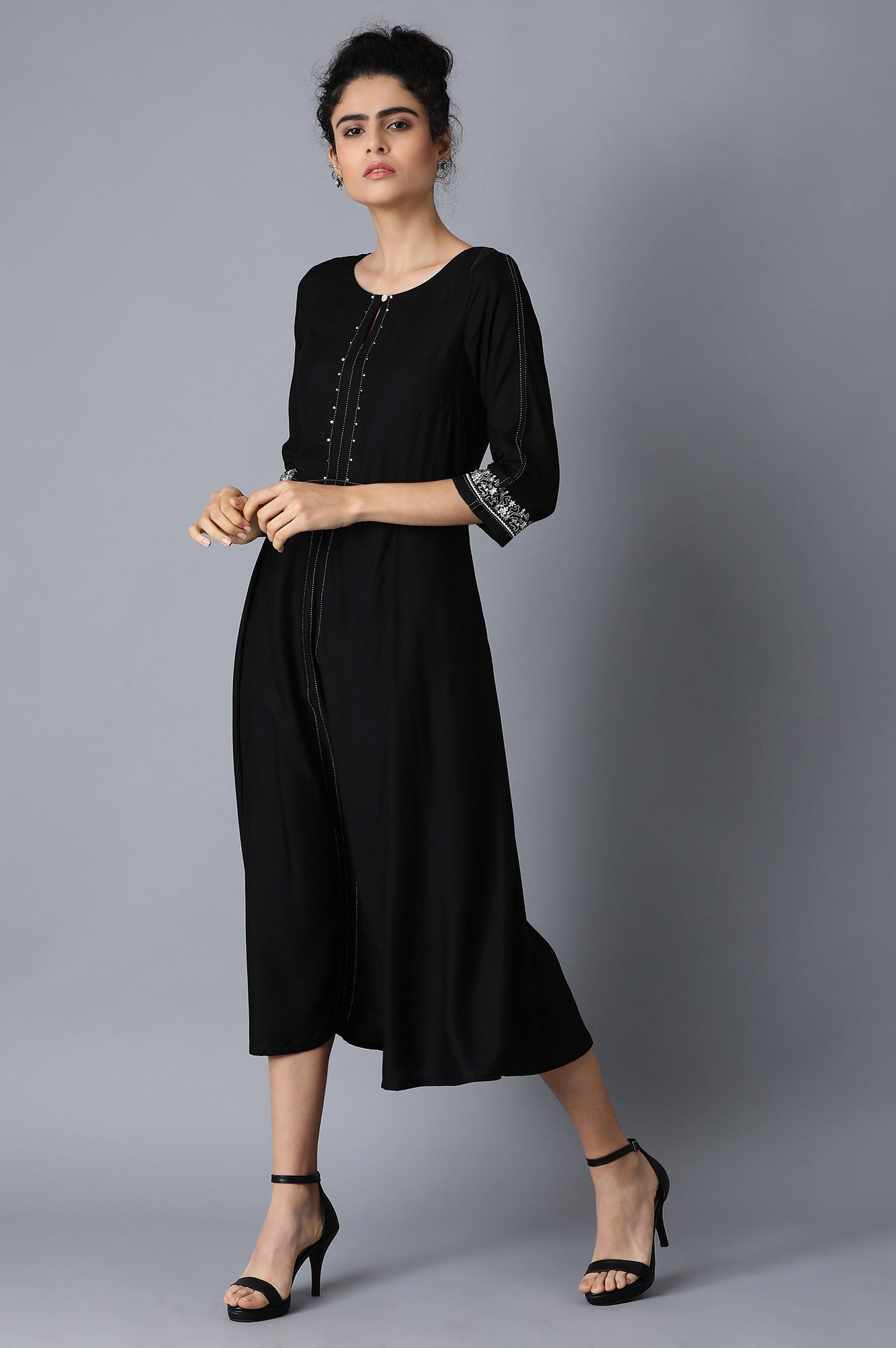 Black Round Neck kurta