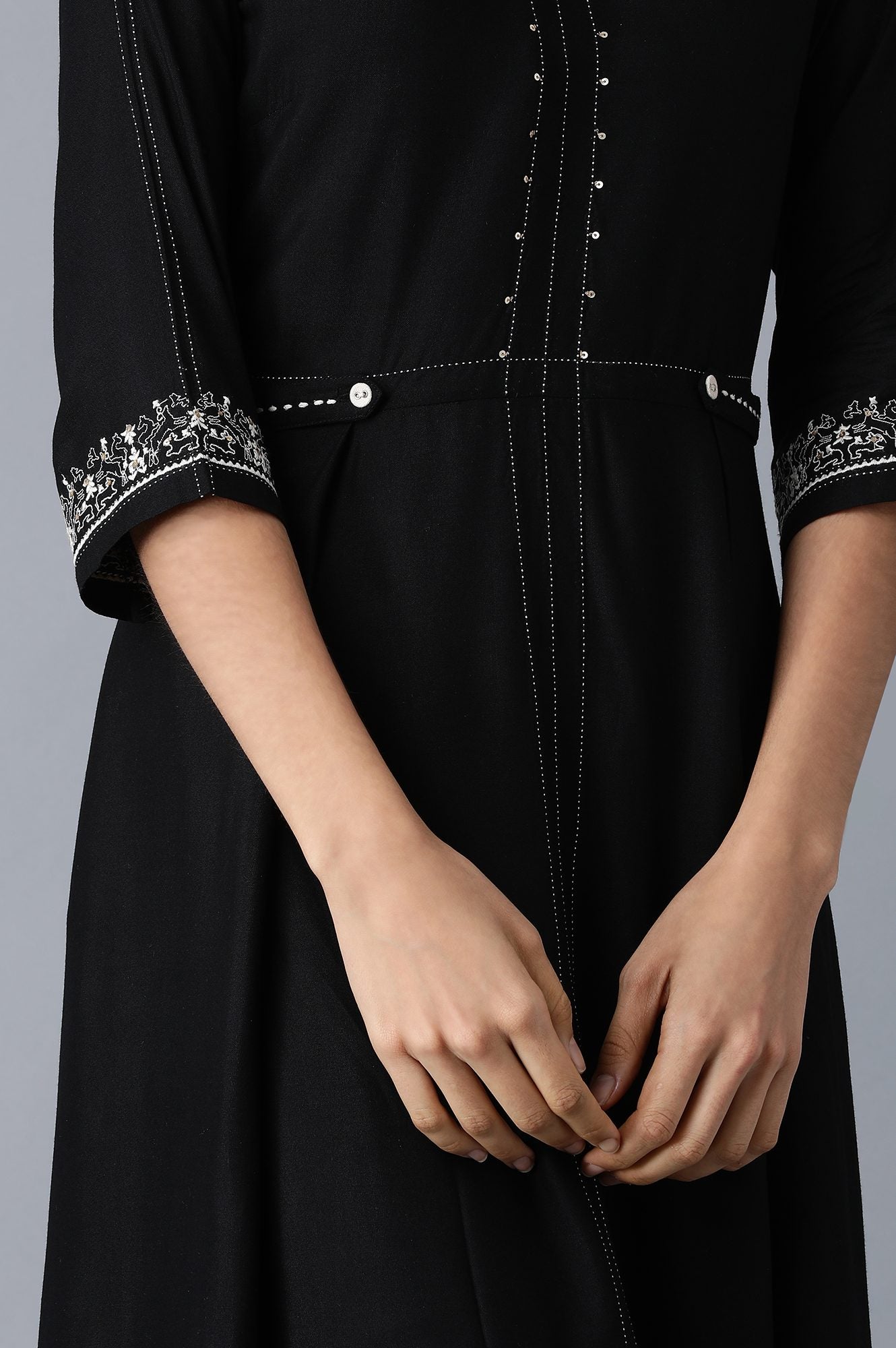 Black Round Neck kurta