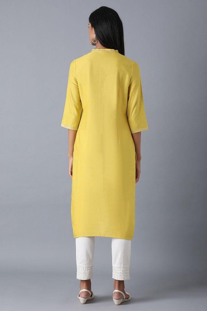 Yellow Straight kurta - wforwoman