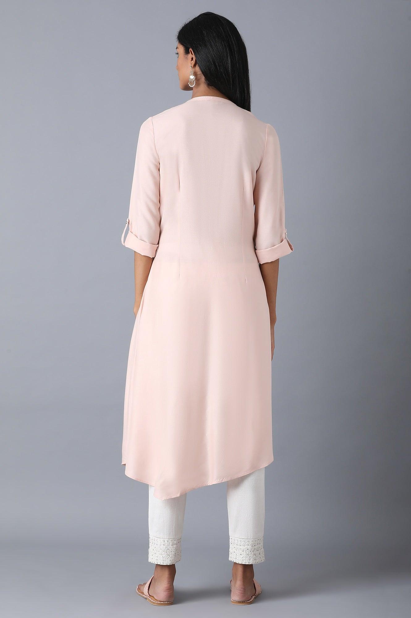 Peach Embroidery kurta - wforwoman